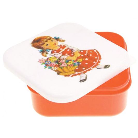 Alimrose Girl With Flowers Small Snack Box - Red