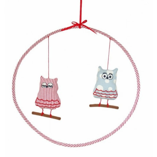 Alimrose Sleepy Owl Mobile in Red and Blue