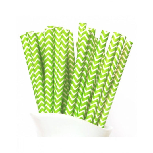 Dollyrockets Lime Green Chevron Paper Straws - 50pk