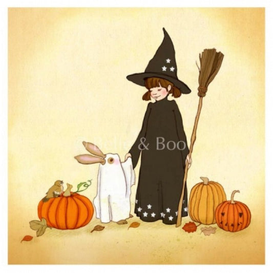 Belle and Boo 10 x 10" Print - Trick or Treat