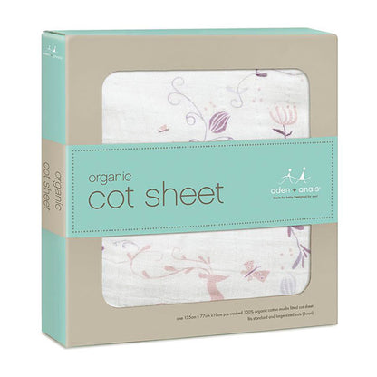 Aden and Anais Once Upon a Time Muslin Fitted Cot Sheet Boxed