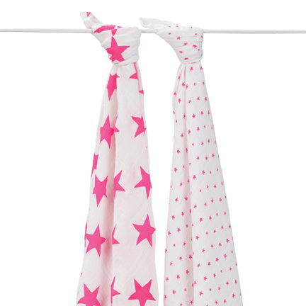 Aden and Anais Fluro Pink Swaddle 2 Pack