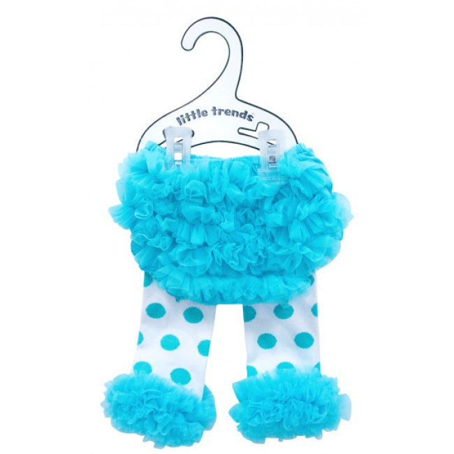 Annabel Trends Blue Dots Baby Bloomers And Leg Warmers