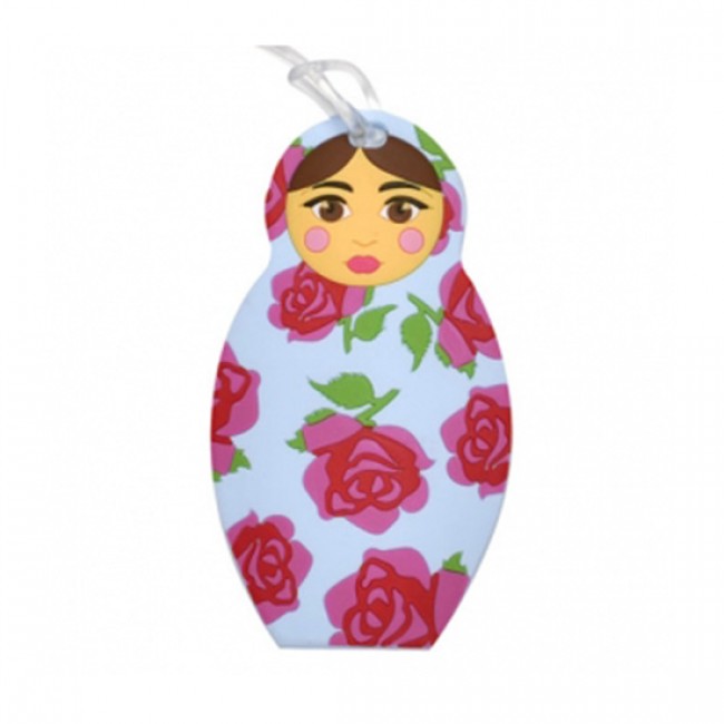 Bobble Art Babushka Rose Baggage Tag