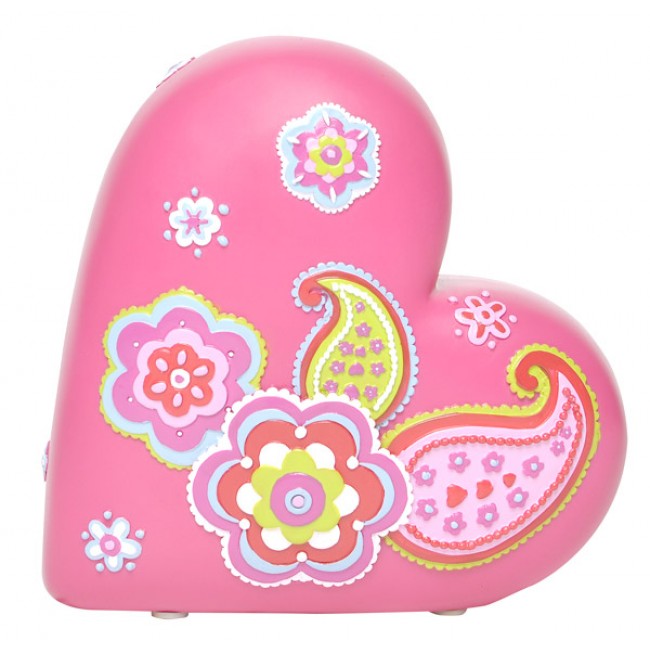 Bobble Art Heart Paisley Money Box