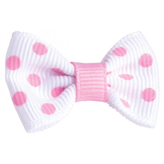 Bobble Art Pink Spot Bow Mini Scrunchie