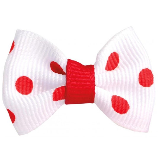 Bobble Art Red Spot Bow Mini Scrunchie