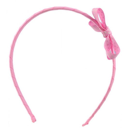 Bobble Art Small Light Pink Bow Thin Headband