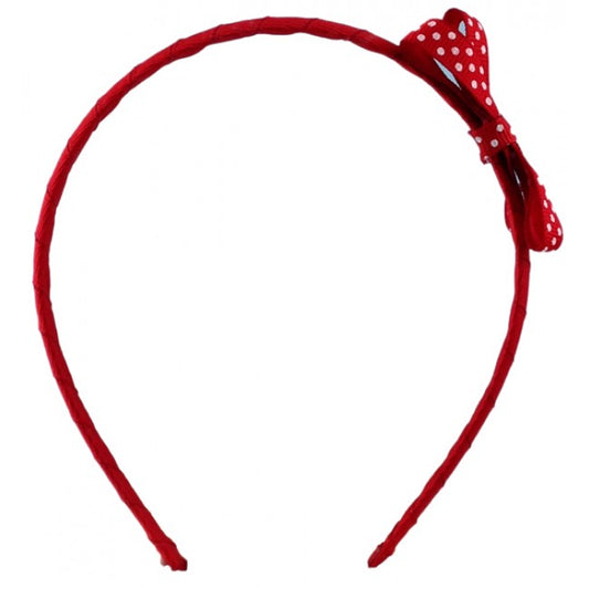 Bobble Art Small Red Bow Thin Headband