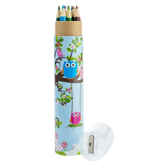Bobble Art Woodland 12pk Pencil Tube and Sharpener