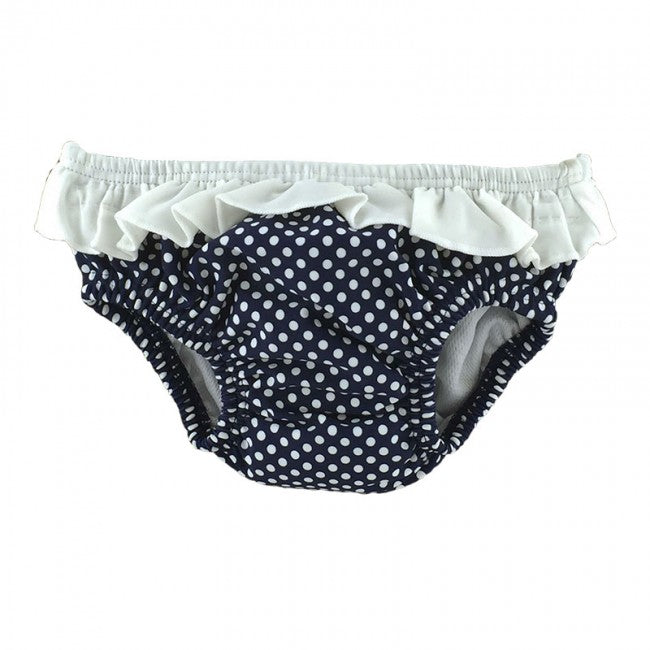 Cuty Blue Polka Dot Reusable Swim Nappy Front