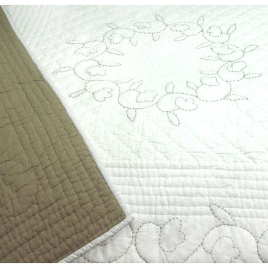 Dlux Melody Quilted Cot Cover In Natural