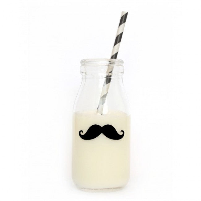 Dollyrockets Moustache Glass Bottle 