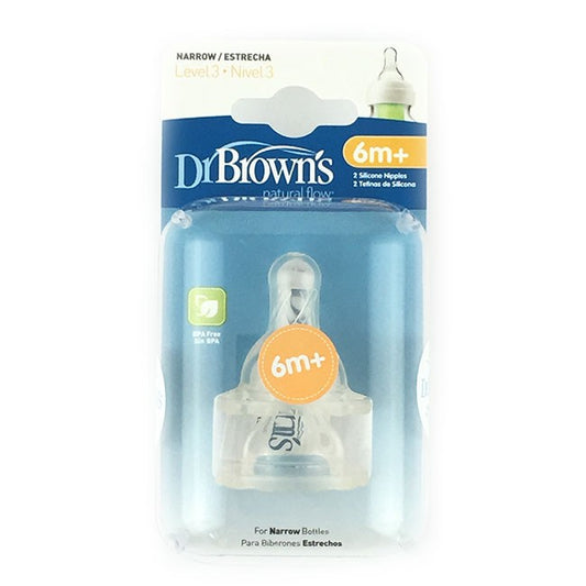 Dr Browns Narrow Neck Bottle Level 3 Teats Pack