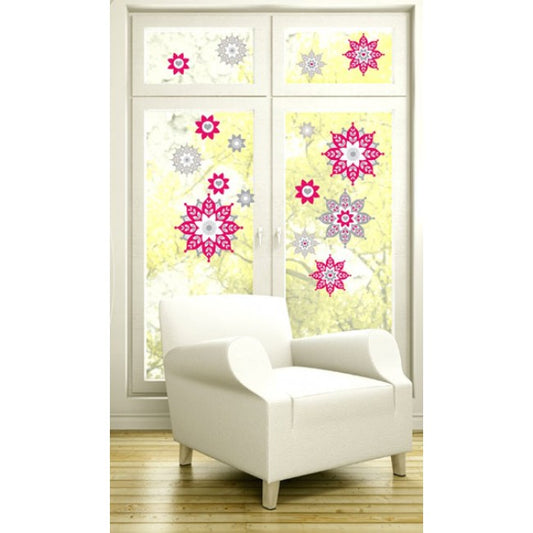 Forwalls Folk Flakes Reusable Window Decal - In Use