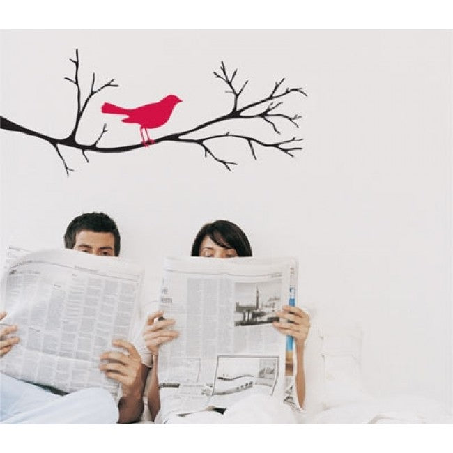 Bird on a Branch Removable Wall Decal as display