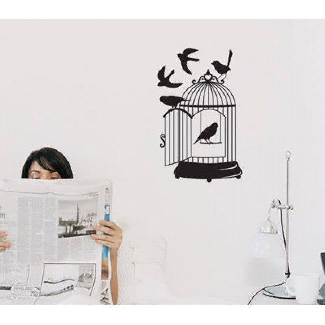 Bird Cage Removable Wall Decal as display