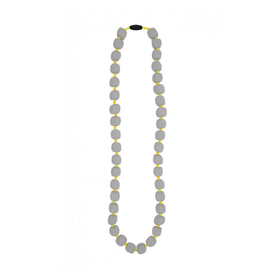 Jellystone Designs - Just Grey Bead with Yellow Cord Pea Necklace