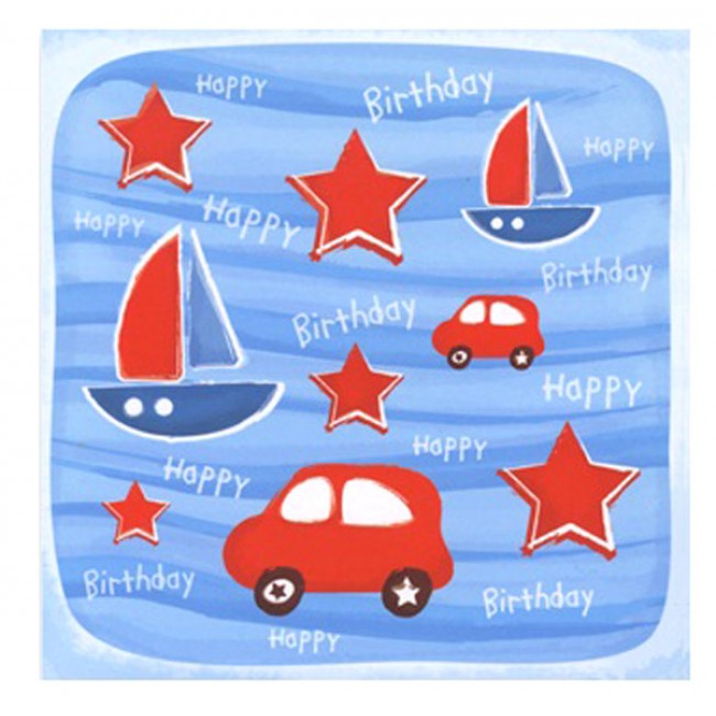 Little Chipipi Sailboat And Cars Greeting Card