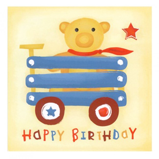 Little Chipipi Billy Cart Teddy Greeting Card