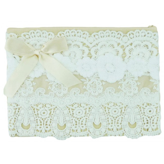 Miss Rose Sister Violet Large Zip Bag Lace Cream