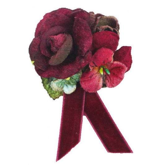 Miss Rose Sister Violet Baby Tootsie Burgundy Ribbon Clip