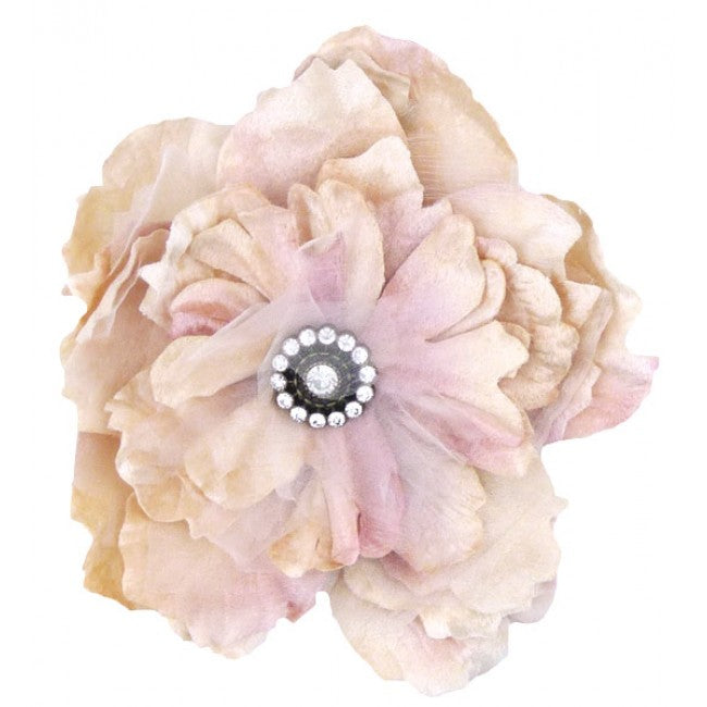 Miss Rose Sister Violet Cabbage Rose Diamante Clip