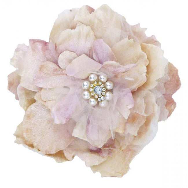 Miss Rose Sister Violet Cabbage Pearl Diamante Clip