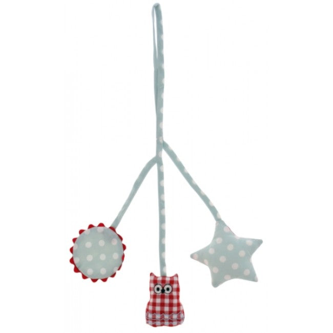 Alimrose Owl Pram Tie Toy in Blue