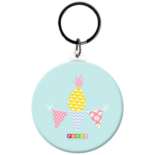 Penny Scallan Pineapple Bunting Button Bag Tag