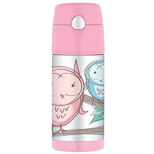 Thermos Funtainer 355ml Drink Bottle - Pink Owl 